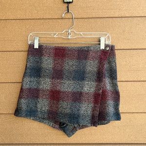Free People | Plaid Faux Wrap Skort | 2